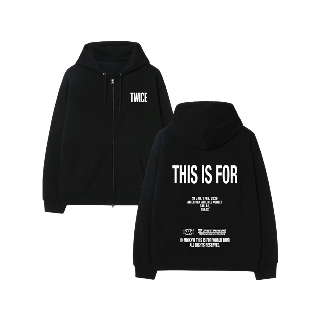 BLACK ZIP HOODIE - DALLAS – TWICE