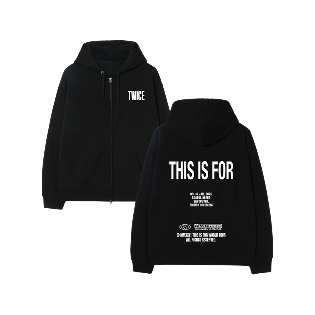 BLACK ZIP HOODIE - SEATTLE – TWICE