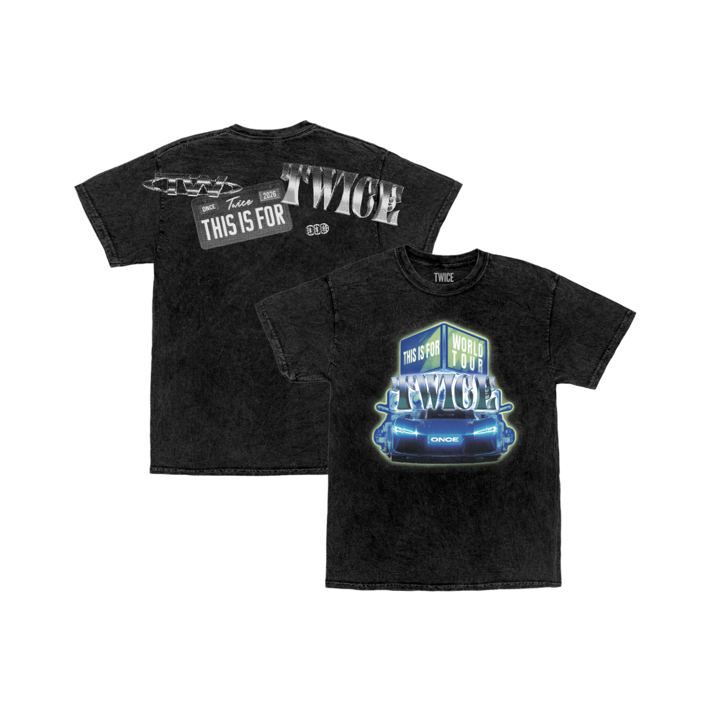 CHARCOAL WASHED TOUR T-SHIRT – TWICE