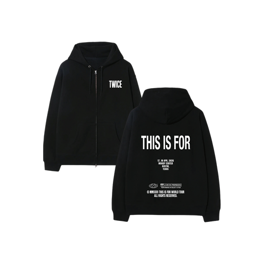 BLACK ZIP HOODIE - AUSTIN