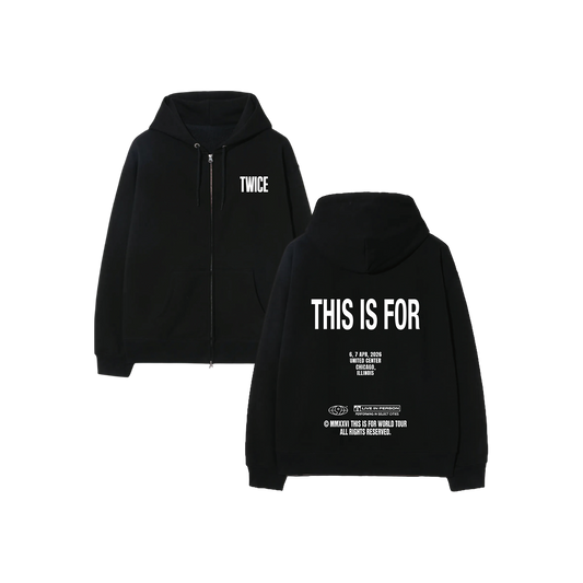 BLACK ZIP HOODIE - CHICAGO