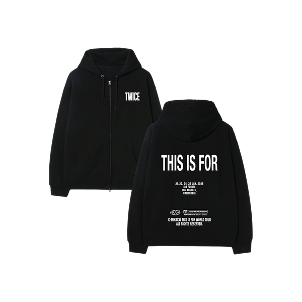 BLACK ZIP HOODIE - LOS ANGELES – TWICE
