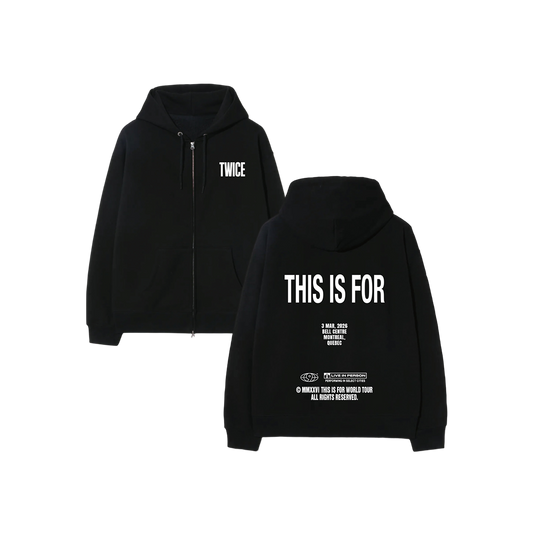 BLACK ZIP HOODIE - MONTREAL