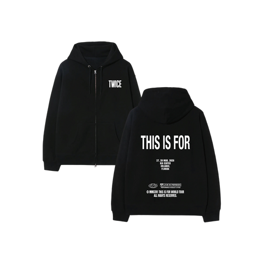BLACK ZIP HOODIE - ORLANDO