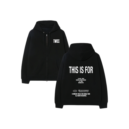 BLACK ZIP HOODIE - ST PAUL